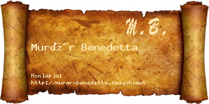 Murár Benedetta névjegykártya